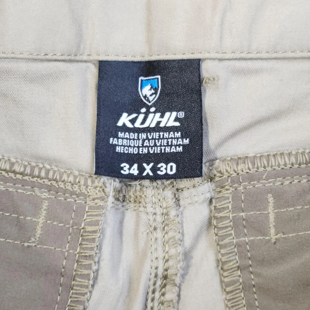 Kuhl Resistor Lite Chino Pants Mens 34x30 Beige Stretch Travel Outdoor Tech